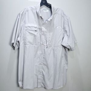 Guide Series Shirt Men XL Short Sleeve Button Up Gray Polyester Outdoor Mountain
